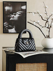 Colestore Chanel Mini Shopping Bag   Shiny Lambskin & Gold-Tone Metal  Black  13 x 19 x 7cm - 2