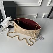 Colestore Chanel Small Shopping Bag   Lambskin & Gold-Tone Metal Beige 25x16x7.5cm - 6
