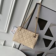Colestore Chanel Small Shopping Bag   Lambskin & Gold-Tone Metal Beige 25x16x7.5cm - 2