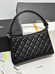 Colestore Chanel Small Top Handle Bag Lambskin Gold-tone metal Black 23x14x7cm - 6