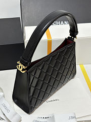Colestore Chanel Small Top Handle Bag Lambskin Gold-tone metal Black 23x14x7cm - 5
