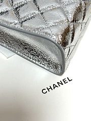 Colestore Chanel Small Top Handle Bag Metallic Lambskin  Gold-tone metal Silver 23x14x7cm - 6