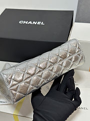 Colestore Chanel Small Top Handle Bag Metallic Lambskin  Gold-tone metal Silver 23x14x7cm - 4