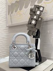 Colestore Dior Mini Lady Dior Bag with Chain Ice Blue Cannage Lambskin 17x7x15cm - 6