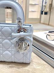 Colestore Dior Mini Lady Dior Bag with Chain Ice Blue Cannage Lambskin 17x7x15cm - 2