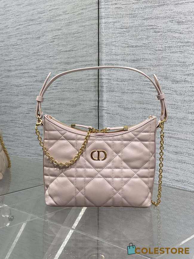 Colestore Dior Miss Caro Diorling Mini Bag with Chain Powder Pink Macrocannage Lambskin 19 x 17 x 7 cm - 1