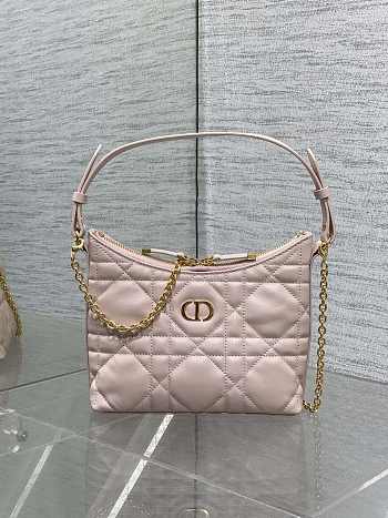 Colestore Dior Miss Caro Diorling Mini Bag with Chain Powder Pink Macrocannage Lambskin 19 x 17 x 7 cm
