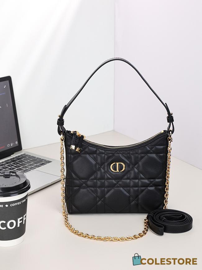 Colestore Dior Miss Caro Diorling Mini Bag with Chain Black Macrocannage Lambskin 19 x 17 x 7 cm - 1