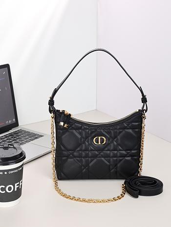 Colestore Dior Miss Caro Diorling Mini Bag with Chain Black Macrocannage Lambskin 19 x 17 x 7 cm
