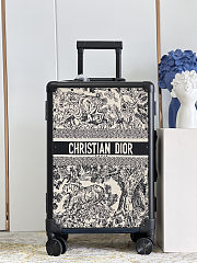 Colestore Dior Suitcase Blue and Ecru Toile de Jouy Reverse Embroidery 57x37x21cm - 1