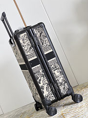 Colestore Dior Suitcase Blue and Ecru Toile de Jouy Reverse Embroidery 57x37x21cm - 6