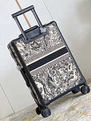 Colestore Dior Suitcase Blue and Ecru Toile de Jouy Reverse Embroidery 57x37x21cm - 2