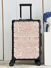 Colestore Dior Suitcase Ecru and Pink Toile de Jouy Embroidery 57x37x21cm - 1