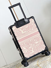 Colestore Dior Suitcase Ecru and Pink Toile de Jouy Embroidery 57x37x21cm - 6