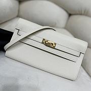 Colestore  Hermes Epsom Kelly Wallet To Go White Gold Hardware 20x11x3cm - 1