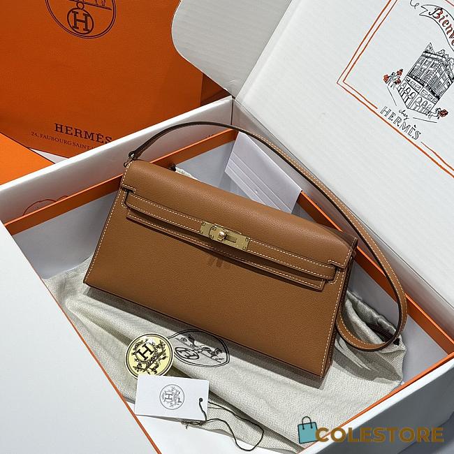 Colestore Hermes Kelly Elan Epsom in Brown Gold Hardware 27x15x5cm - 1