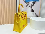 Colestore Dior Large Book Tote Bag  Yellow background with red book cover pattern embroidery (42 x 35 x 18 cm) - 4