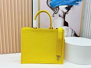 Colestore Dior Large Book Tote Bag  Yellow background with red book cover pattern embroidery (42 x 35 x 18 cm) - 3