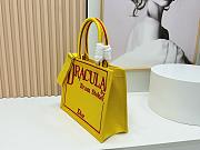 Colestore Dior Medium Book Tote Bag  Yellow background with red Book Cover pattern embroidery (36 x 31.5 x 14 cm) - 3
