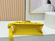 Colestore Dior Medium Book Tote Bag  Yellow background with red Book Cover pattern embroidery (36 x 31.5 x 14 cm) - 4