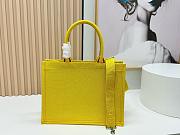 Colestore Dior Medium Book Tote Bag  Yellow background with red Book Cover pattern embroidery (36 x 31.5 x 14 cm) - 5