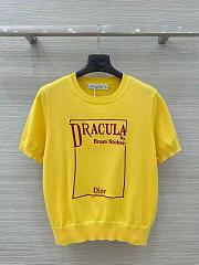 Colestore Dior Book Cover Short-Sleeved Sweater Yellow and Red Silk Knit - 1