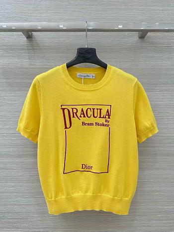 Colestore Dior Book Cover Short-Sleeved Sweater Yellow and Red Silk Knit