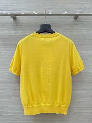 Colestore Dior Book Cover Short-Sleeved Sweater Yellow and Red Silk Knit - 6