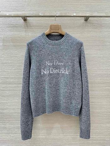 Colestore Dior No Dior, No Dietrich Embroidered Sweater Gray Cashmere Knit