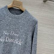 Colestore Dior No Dior, No Dietrich Embroidered Sweater Gray Cashmere Knit - 6