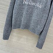 Colestore Dior No Dior, No Dietrich Embroidered Sweater Gray Cashmere Knit - 5