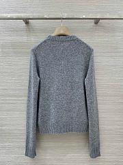Colestore Dior No Dior, No Dietrich Embroidered Sweater Gray Cashmere Knit - 3