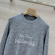 Colestore Dior No Dior, No Dietrich Embroidered Sweater Gray Cashmere Knit - 2