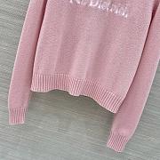 Colestore Dior No Dior, No Dietrich Embroidered Sweater Pink Cashmere Knit - 6