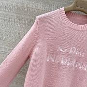 Colestore Dior No Dior, No Dietrich Embroidered Sweater Pink Cashmere Knit - 5