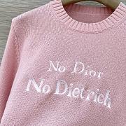 Colestore Dior No Dior, No Dietrich Embroidered Sweater Pink Cashmere Knit - 3