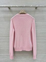 Colestore Dior No Dior, No Dietrich Embroidered Sweater Pink Cashmere Knit - 4