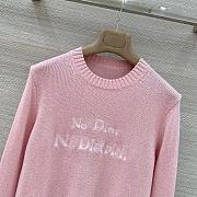 Colestore Dior No Dior, No Dietrich Embroidered Sweater Pink Cashmere Knit - 2