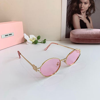 Colestore Miu Miu Logo Sunglasses Pink Beg Shaded Lenses