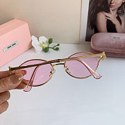 Colestore Miu Miu Logo Sunglasses Pink Beg Shaded Lenses - 5
