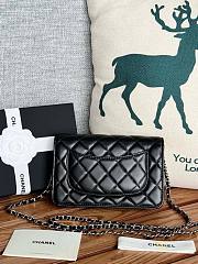Colestore Chanel Woc on Chain in Lambskin Silver Hardware Black 19cm  - 6