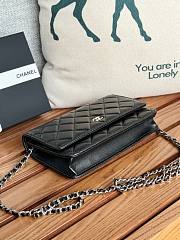 Colestore Chanel Woc on Chain in Lambskin Silver Hardware Black 19cm  - 5