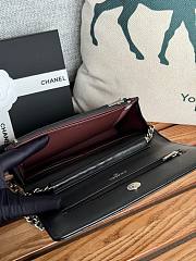 Colestore Chanel Woc on Chain in Lambskin Silver Hardware Black 19cm  - 4
