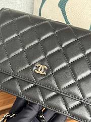 Colestore Chanel Woc on Chain in Lambskin Silver Hardware Black 19cm  - 3
