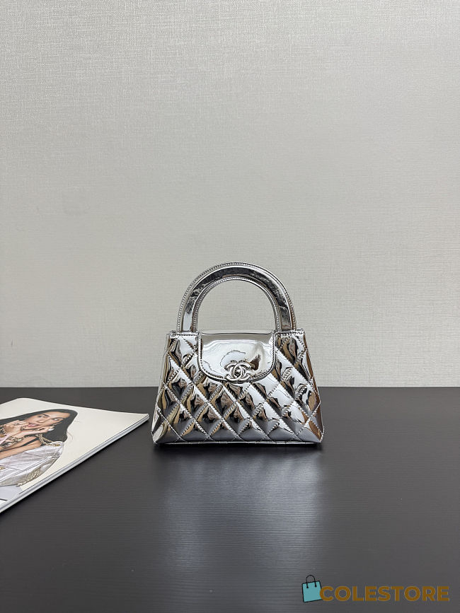 Colestore Chanel Mini Shopping Bag   High-Shine Calfskin & Silver Metal Silver 13 x 19 x 7cm - 1