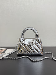 Colestore Chanel Mini Shopping Bag   High-Shine Calfskin & Silver Metal Silver 13 x 19 x 7cm - 5