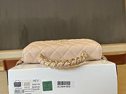 Colestore Chanel Mini Flap Bag With Top Handle Grained Calfskin Gold Hardware Light Beige 19cm - 4