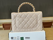 Colestore Chanel Mini Flap Bag With Top Handle Grained Calfskin Gold Hardware Light Beige 19cm - 2