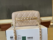 Colestore Chanel Vanity Case With Top Handle Grained Leather Gold tone metail Light Beige 17cm - 4