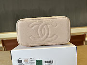 Colestore Chanel Vanity Case With Top Handle Grained Leather Gold tone metail Light Beige 17cm - 2
